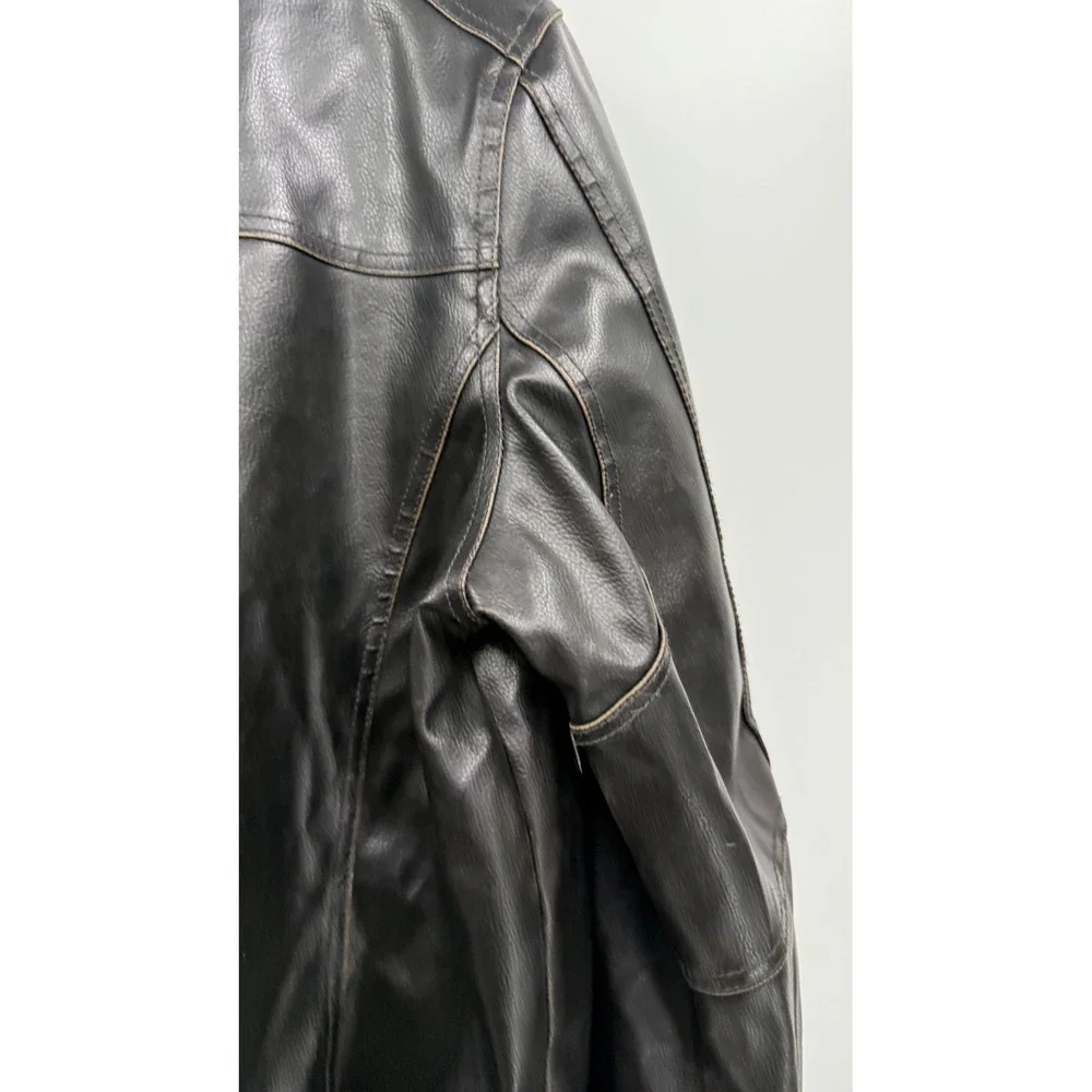 Levis Medium Bomber Jacket Mens Brown Faux Leather Sherpa Collar Aviator RN54163